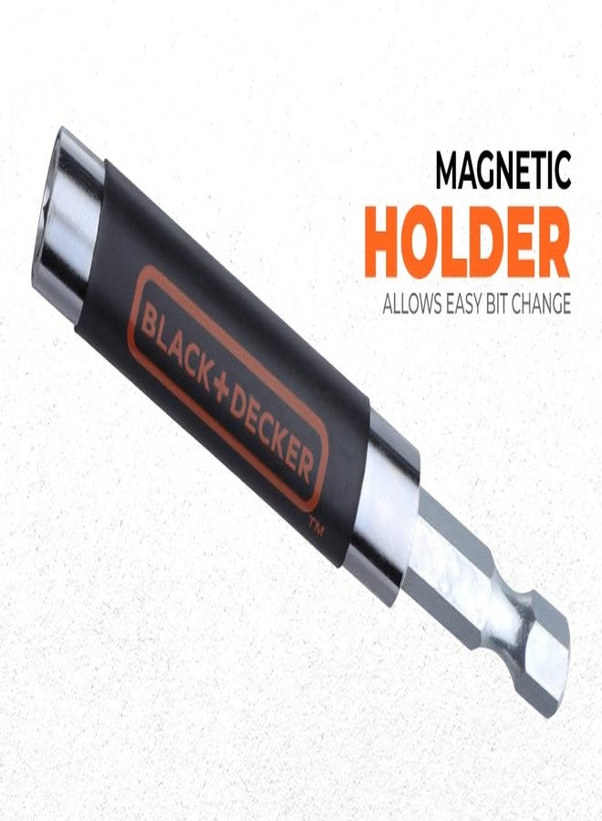 BLACK+DECKER A7074 20-Piece Screwdriver Bit Set with Magnetic Drive Guide & Bit Holder for Home, DIY & Professional Use, 6 Month Warranty, ORANGE & BLACK - Image 2